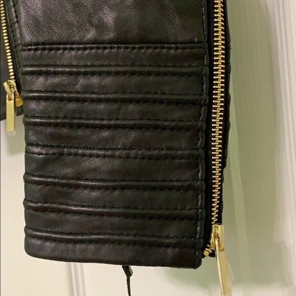 Badgley Mischka Gia Moto Leather Jacket - Picture 8 of 13